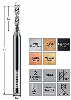 Spiralborr, 1/8" skaft